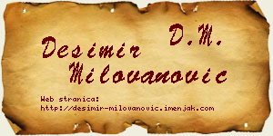 Desimir Milovanović vizit kartica